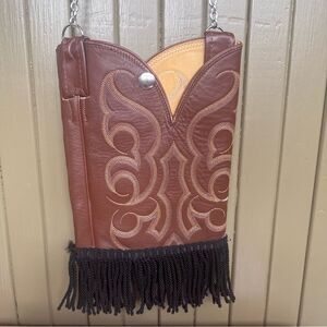 Nucona Boot Shaft Handmade Bag with Fringe